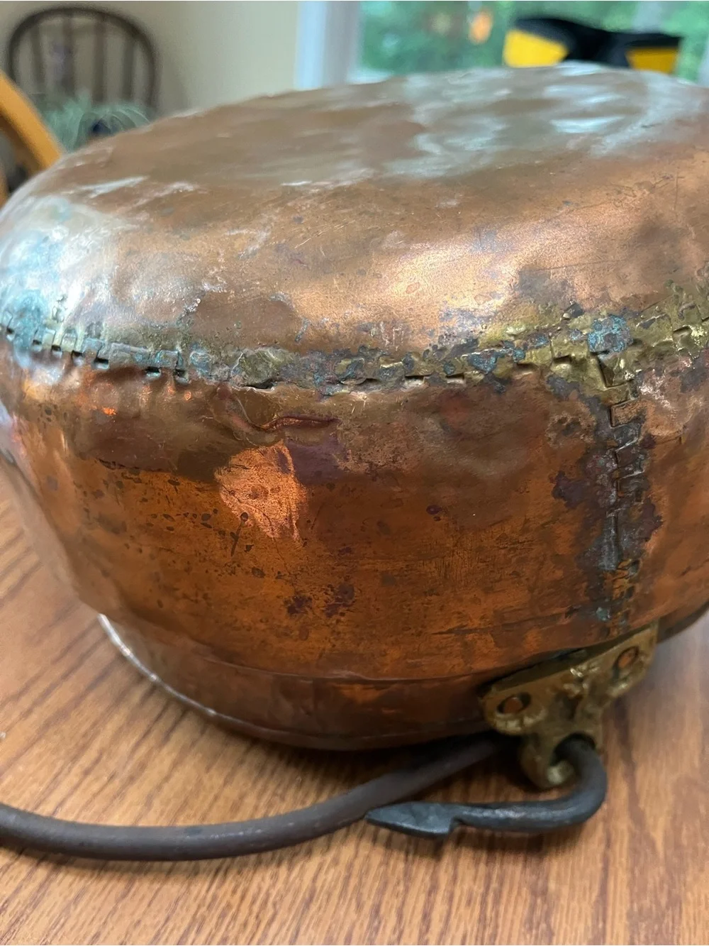 Vintage Copper Cooking Kettle with Handle - Copper Finish